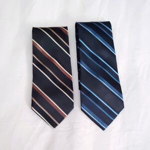 ARROW USA 1851 SILK TIE BUNDLE – Blue/Black & Brown/Gold Stripe